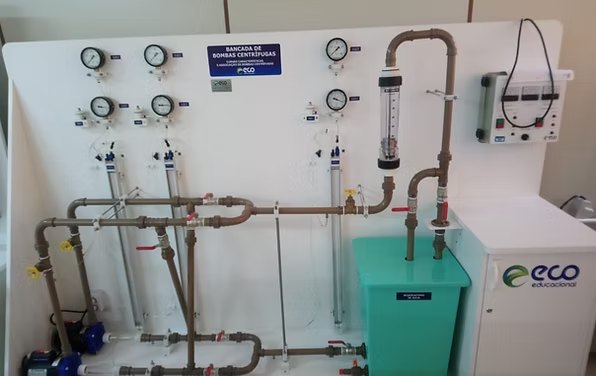 Bancada de bombas centrífugas da ECO Educacional na UTFPR Londrina